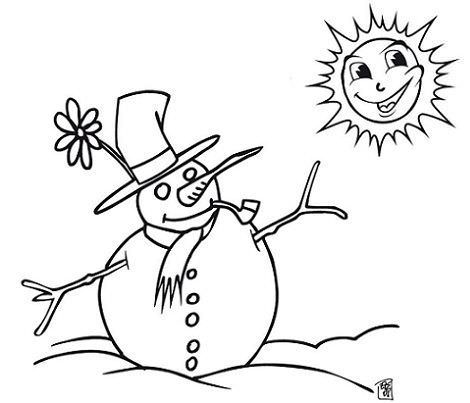 dibujos navidad colorear gratis muneco nieve