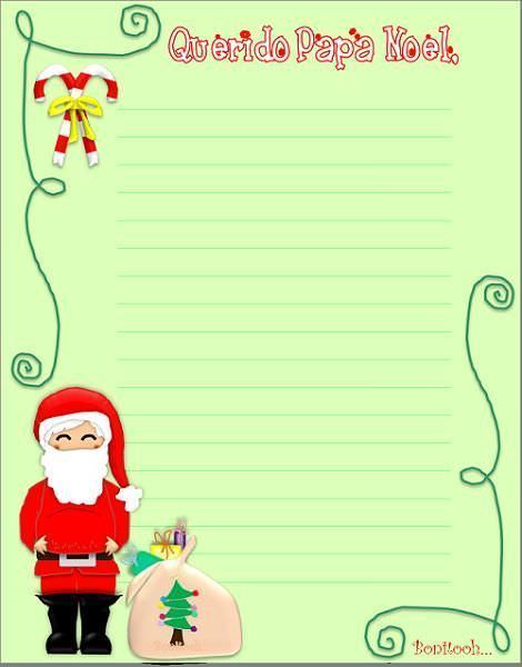 Cartas Papa Noel para imprimir